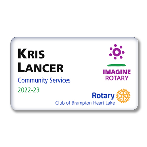 Rotary Small Acrylic Name Badge with the 2022-2023 Theme 3-1/2